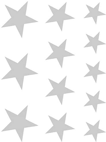Samunshi® Wandsticker Sterne Set 'gefüllt' 15x20cm silber