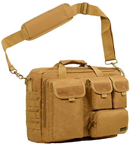 Seibertron X.K.B.B-2 Laptop Tasche Multifunktions Herren Militär Taktische Outdoor Schultertasche, Handtasche, Aktentasche, Umhängetasche, Crossbody Sling Case, 14,1 Zoll Khaki