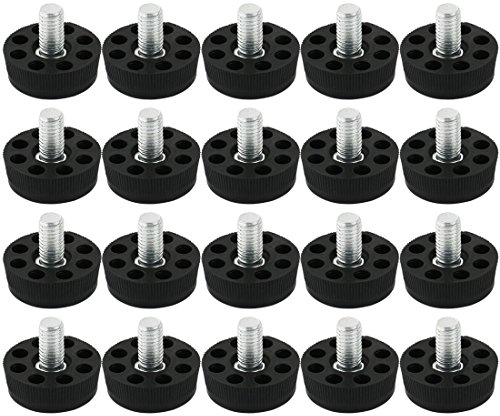 sourcing map 20Stk. Verstellschraube Tisch Stuhl 8 Löcher Verstellbare Ausgleichsfuß Schwarz M8 x10mm Gewinde de