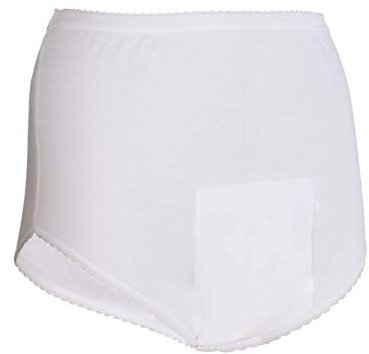 P&S Healthcare White Ladies Pouch Incontinence Brief, Large (37 to 40 Inch), Internal Waterproof Lining, Absorbent, Anatomically Designed for Women, Use with Removable Pads, Machine Washable