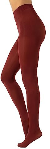 CALZITALY Collants Opaque en Douce Microfibre de Couleur | S, M, L, XL, XXL, 3XL, 4XL | 80 DEN | Fabriqué en Italie (L, Garnet Red)