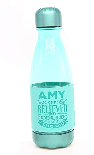 H&H - Bouteille d'eau réutilisable avec pochette personnalisable AMY - 500 ml - Non toxique - Pour la course, la gym, le yoga, l'extérieur et le camping