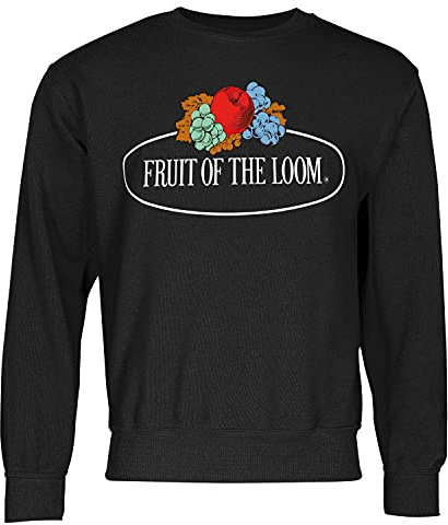 Fruit of the Loom Sweatshirt mit großem Vintage-Logo, Farbe:schwarz, Größe:M