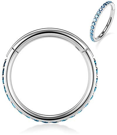 16G CZ Nasenringe Chirurgischer Stahl Septum Clicker Segment Knorpel Unisex Ohrringe Creolen Daith Piercing Schmuck