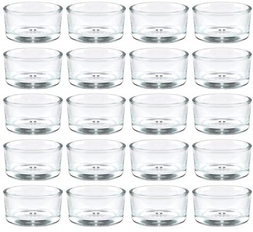 UPlama 36 Pack Clear Glass Tealight Candle Holders, 1.8 Inch Wide x 1 Inch High, for 1.5 Tealights, Bulk for Wedding Centerpieces, Party, Dinner, Home Decor