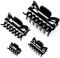 Basic Sense Hair Claws, Durable & Sturdy Non Slip Plastic Grip Hair Clamps, Clips Strong Hold, 4pcs Glossy Black Combo