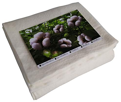 Throw Quilt Batting for Quilts, 60X60 Warm and Natural Quilting Cotton Batting Fabric for Sewing