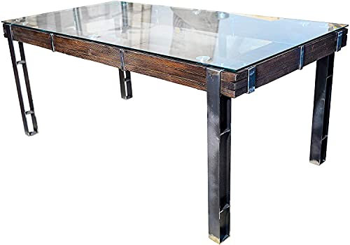 CHYRKA® Esszimmertisch Esstisch LEMBERG Loft Vintage Bar IndustrieDesign Handmade Holz Glas Metall (300 x 100 cm)