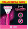 Wilkinson Sword - Quattro for Women Rasierer, 8 Ersatzklingen, 4 ultradünne Klingen für eine gründliche Rasur