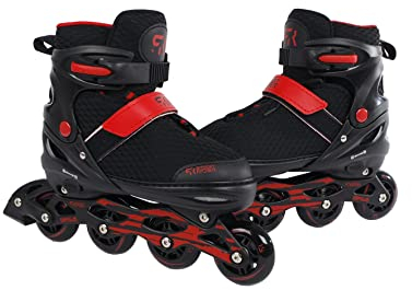 Kids Globe 720514 Street Rider Inlineskates Pro (Inliner schwarz, Größenverstellbar 28-32, abec9 Carbon Kugellager, Rollerblades für Kinder), Größe