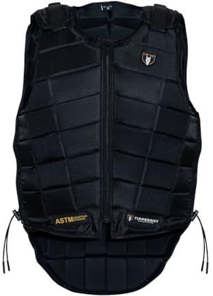 Tipperary Adult Contender ASTM Body Protector Lightweight Custom Fit Equestrian Horse Riding Safety Vest, Black, Large