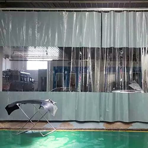 Transparente Vorhänge für drinnen und draußen, Windschutzscheiben-Kunststoffvorhang, wasserdicht, staubdicht, mit Öse, für Veranden, Terrasse, Werkstatt, Farbe, Raumtrennung, Vorhang, wasserdicht,