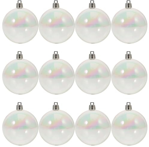 Gadpiparty 12 Stück bruchsichere klare schillernde Weihnachtskugeln klare Weihnachtskugeln Weihnachtskugeln Ornamente Weihnachtskugeln Ornamente Weihnachtskugel Ornamente