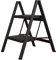 BAOYOUNI Trittleiter 2 Stufen Klappbar Haushaltsleiter Leiter Rutschfeste Stufenleiter 20 cm Breite Stufen Klapptritt Belastbar bis 330lbs, für Küche, Hause, Büro, Garage, DIY-Malerei, Schwarz