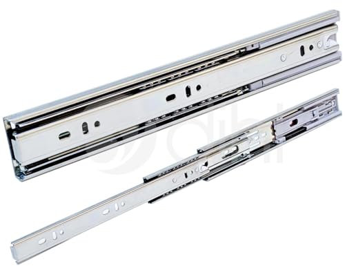 Dihl Pair of 400mm x 45mm Drawer Runners, Soft Close, Double Row Ball Bearing Mechanism, 3 Point Mounting, 16 Inches, 2 PCS