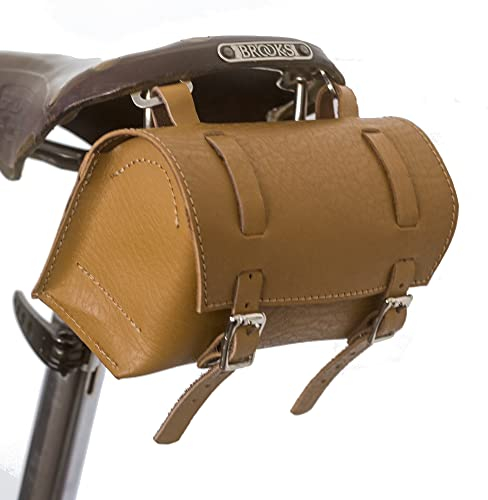 London Craftwork Bike Werkzeugtasche Echtleder Vintage Retro Fahrrad in Honey TAN
