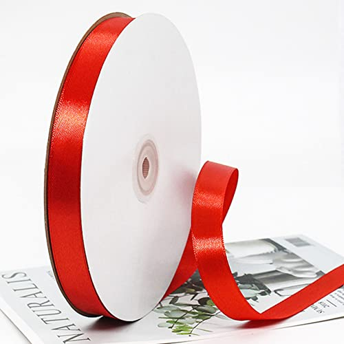 CC wonderland zone Satinband Rot(91m lang x 10mm breit) Dekoration Geschenkband,Schleifenband Dekoband Stoffband für Hochzeit