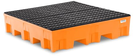 Auffangwanne base-line aus Polyethylen (PE) für 4 Fässer, mit PE-Gitterrost