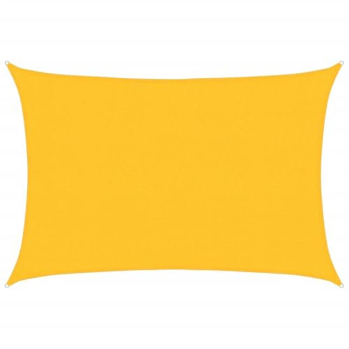 vidaXL Voile d'Ombrage Protection Voile Solaire Voile de Parasol Anti UV Jardin Patio Terrasse Balcon Extérieur 160 g/m² Jaune 3x4 m PEHD