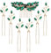 inSowni 7 Pieces Vintage Proms Bridal Wedding Glitter Emerald Green Rhinestone Crystal Gold Metal Hair Side Combs Slides U-shaped Hair Pins Accessories for Women Flower Girls Brides Bridesmaids
