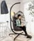 Indoor Outdoor Egg Chair with Stand and Oxford Cover 440lbs Capacity Folding Patio Wicker Hanging Swing Chair Dark Gray