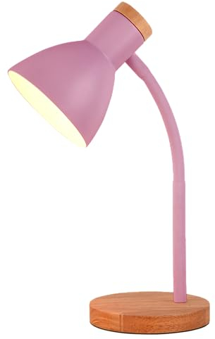 BEL AIR HOME - Lampada Flexo ARGOS E-27 - Legno Nero | Illuminazione Studio, Lavoro, Lettura | Braccio Flessibile | Perfetta per Studenti, Professionisti (LAMPADINA NON INCLUSA) (ROSA)