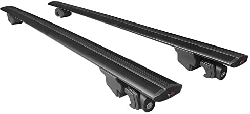 Kompatibel mit Kia Ceed (CD) SW 2019-2023 Dachträger Hook Gepäckträger Relingträger mit Schlüssel Alu SCHWARZ