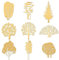OLYCRAFT 9 Stück 4x4cm Baum des Lebens Aufkleber Tannenbaum Selbstklebende Gold Aufkleber Verschiedene Baum Metall Gold Aufkleber für Scrapbooks DIY Harz Basteln Telefon Wasserflasche Dekor