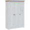 Hommdiy Kleiderschrank 3-Türig Weiß 118x50x171,5 cm Kiefer Panama Serie Dielenschrank Garderobenschrank Schlafzimmerschrank Schrank Holzschrank