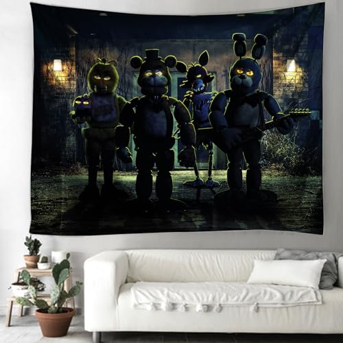 Xinchangda Fnaf Wandteppich zum Aufhängen, Sicherheitsbruch, Fazbear's Piazzaria, Wandhintergrund, Tapisserie, Schlafzimmer, Dekoration, Stoff, zum Aufhängen
