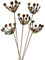 Greethga Rustic Red-brown Wrought Iron Metal Flowers Garden Decoration, Set of 5 Garden Stakes
