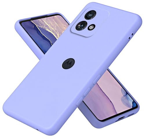 BORYA Liquid Silicone Case for Motorola Moto G84 5G, Ultra Thin Shockproof Silky Soft Touch Premium TPU, Simple Anti-Scratch Solid Color Cover With Microfiber Lining, Purple