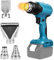 Pistola ad Aria Calda, Pistola ad aria calda a batteria per Makita 18 V, 3 controlli di temperatura 300 ℃-580 ℃, 4 ugelli, illuminazione a LED, per pellicola termoretraibile, fai da te, piegatura dei
