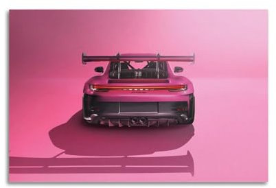 FYUER Rennwagen-Poster, rosa 911 992 GT3 RS Sportwagen, dekoratives Gemälde, Leinwand, Wandkunstwerk, Bild, 30 x 45 cm