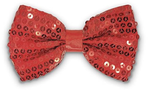 AUSUAYA Herren Glitzern Pailletten Schleife, Jungen glänzende Pailletten Fliege für Geburtstag oder Hochzeit Party BT-3 (Rot)