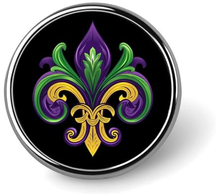 Épingles à revers rondes Fleur de lys Badges artistiques Accessoires Sacs à dos