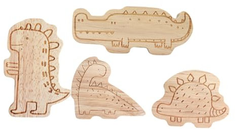 HOMOCONO 4stücke Wandhaken Aus Holz Lustige Cartoon-dinosaurier Für Kinderzimmer Selbstklebende Haken Für Jacken Taschen Und Handtücher Für Kindergarten Und Spielräume
