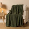 Brentfords Fluffy Christmas Green Throw, Thick Warm Blanket for Winter Throw Ultra Soft Cosy Comfy Fleece Blanket Over Bed Sofa Couch Cover - Woodland Green, 240 x 200cm