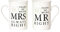 Happy Homewares Ivory White 60th Anniversary Mr Right & Mrs Always Right Ceramic Gloss Mug Gift Set