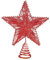 Gesar Puntale a Forma di Stella per Albero di Natale - 25 cm, Infrangibile, Rosso
