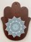 Main de Fatma - sous-Verre en Bois/Céramique avec Motifs Zellige Marocain - Décoration de Mur et Table (Agadir)