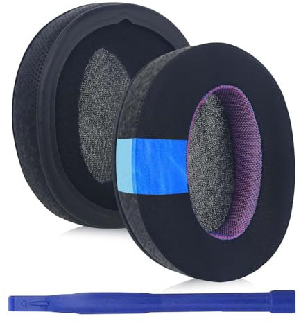 Adhiper WH-CH710N Ear Pads Compatible with Sony WH-CH700N, WH-CH710N, WH-CH720N, ZX770BN Headphones Ear Pads with Ice Silk Cloth Ice Feel Gel and Memory Foam (Black Purple/Print)