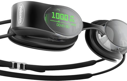 Holoswim Smart Swim Goggles, 2s Swimming Goggles, Real-time Display, AI Data Analysis APP, Stroke Recognition, Nano Anti-fog Goggles IPX8 Waterproof