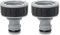 TATAY Nez de Robinet Femelle 3/4 Premium, Connecteur Universel pour Tuyau d'Arrosage, Protection solaire, Installation facile, Gris - Noir (Lot de 2)