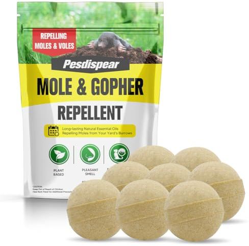 Pesdispear Piege a Taupe, Plus Humain Que Les Piege a Taupe Ultrasons et Taupe Solaire Extérieur Jardins (8P)