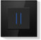 BSEED LIFE Interrupteur Mural,Interrupteur Encastrable avec Indicateur LED avec Cristal Cadre en Verre,Installation Facile,2 Gang 2 Voie 86 * 86mm Noir