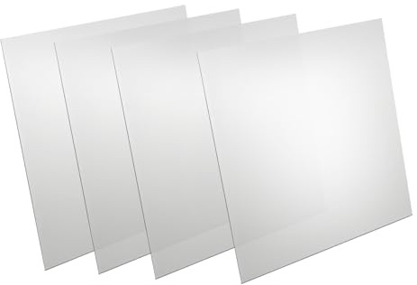 LECEHIVO 4 Pcs Two Way Mirror Glass 12 x 12 x 0.04 Inch 30% Transparent Effect Infinity Acrylic See Through Mirror Sheet for Magic Project