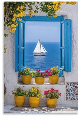 NQHXLRUDC Vista al mar Pintura Cuadros Decoracion Pared Decoracion Cultural paisaje Cuadro Decoración Lona Inofensiva Regalos Sala De Estar Dormitorio Cocina Oficina Hotel Restaurante Baño Bar