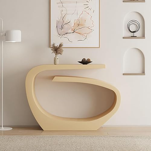 GUQASDV Moderner Konsolentisch for den Eingangsbereich, Beistelltisch Tisch hinter der Couch, Sofatische mit Stauraum mit geometrischem Metallrahmen, Flur Foyertische(Gold,100cm/39.3in)