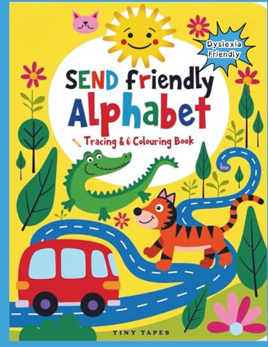 SEND Colouring and Tracing Book for Kids: Dyslexia-Friendly Activity Workbook with Letters: Special Educational Needs tracing and colouring activities ... and fine motor skills for children aged 4–8